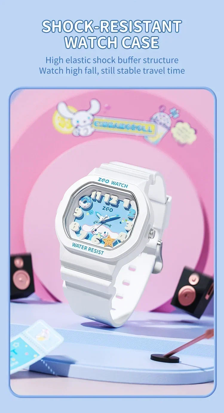 ZGO x Cinnamoroll watch for kids girl waterproof Sports Small square Watch gift 357